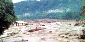 Suasana banjir di Wasior