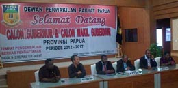 Tempat pendaftaran calon Gubernur dan Wakil Gubernur Provinsi Papua yang dibuka di Kantor DPR Papua.
