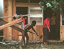 Papoea aan het werk voor Indonesiers